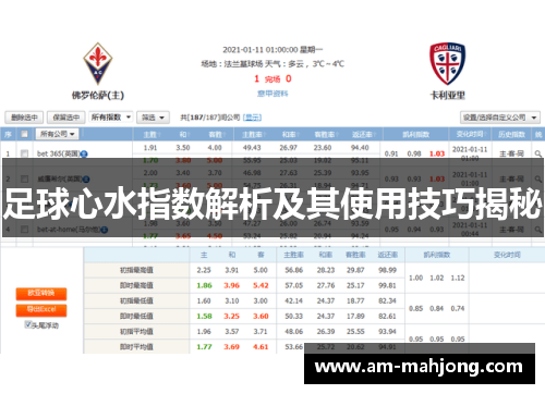 足球心水指数解析及其使用技巧揭秘 足球心水指数解析及其使用技巧揭秘